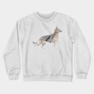 German Shepherd Wordcloud for Lighter Backgrounds Crewneck Sweatshirt